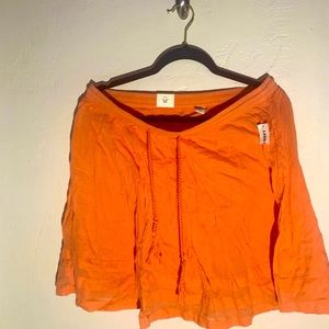 BNWT Orange Pleated Skirt